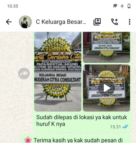 Pengiriman Papan Bunga Duka Kebon Kosong